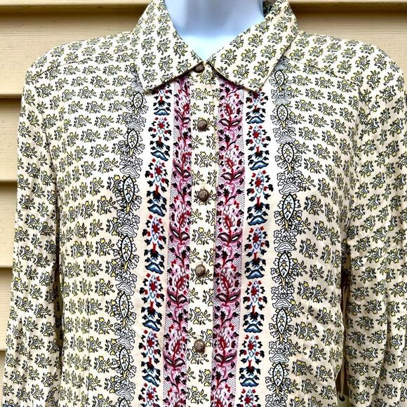 *** Aratta Silent Journey Boho Embroidered Print Top Size S (D) - Picture 4 of 15